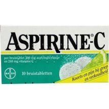 Aspirine Bruistablet 400mg acetylsalicylzuur en 240mg vit C 10brt