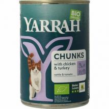 Yarrah Kat kip kalkoen in saus bio 405g