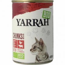 Yarrah Kattenvoer chunks met kip en rund bio 405g