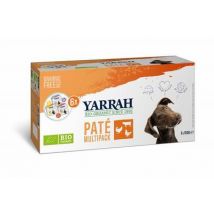 Yarrah Hondenvoer multipack pate kip rund kalkoen bio 6x150g
