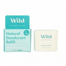 Wild Natural deodorant fresh cotton & sea salt refill 40g
