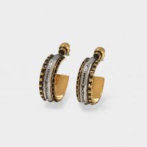 Punk Mini Hoops in Gold and Silver Brass