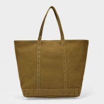 Cabas Moyen Bag in Green Suede Leather