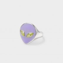 Lilac Cosmic Alien Ring in Purple Enamel