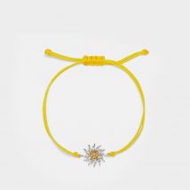 Sun cotton bracelet in 9 kt gold, citrines and diamonds