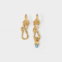 Snake Hook Earrings in Golden Brass