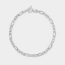 Small Silver Plated Watch Chain Necklace in Silver Plated Brass