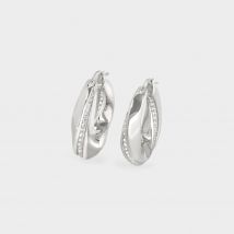 infinity Hoops Rock Earrings in Silver