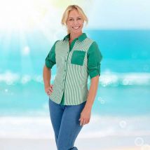 Easylife Striped Shirt in Beetroot, Size 20