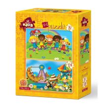 2 Puzzles - Kids Having Fun