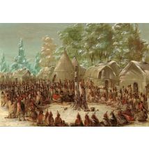 George Catlin : Fête de La Salle dans le village de l'Illinois. 2 janvier 1680, 1847-1848