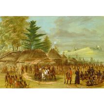 George Catlin : Chef des Indiens de Taensa recevant La Salle le 20 mars 1682, 1847-1848