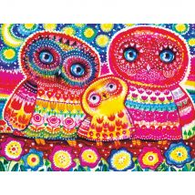 Puzzle en Bois - Chouettes Colorées
