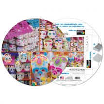 Puzzle Rond déjà assemblé - Crânes mexicains en sucre