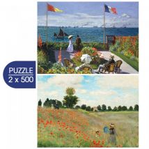 Grafika 2 Puzzles - L'Art de Monet : Terrasse à Sainte-Adresse, 1867 - Coquelicot, 1873