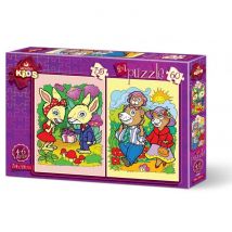 Art Puzzle 2 Puzzles - Les Lapins et la Famille Ours