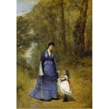 Grafika Kids Jean-Baptiste-Camille Corot : Madame Stumpf et sa fille, 1872