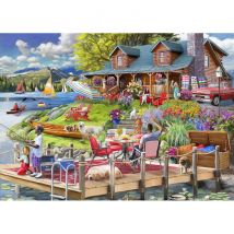 Bluebird Puzzle Lake View Cabin Mountain Time