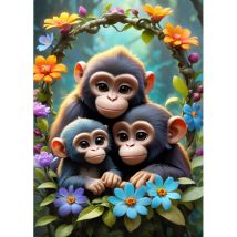 Bluebird Puzzle Cute Monkeys