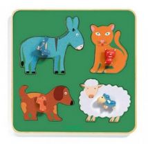 Djeco Puzzle Cadre en Bois - Family Farm