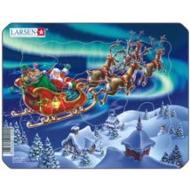 Larsen Rahmenpuzzle - Weihnachtsmann im Nordlicht 6 Teile Puzzle Larsen-Z5