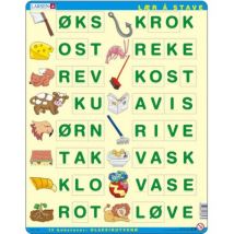 Larsen Rahmenpuzzle - Buchstabieren lernen 3 (auf Norwegisch) 26 Teile Puzzle Larsen-LS17