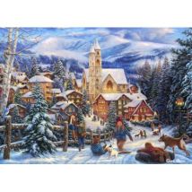 Grafika Chuck Pinson - Sledding To Town 500 Teile Puzzle Grafika-F-32300