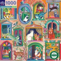 eeBoo Cats In Windows 1000 Teile Puzzle Eeboo-51461