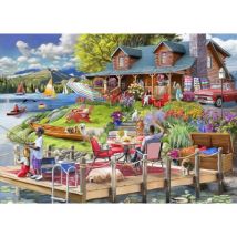 Bluebird Puzzle Lake View Cabin Mountain Time 500 Teile Puzzle Bluebird-Puzzle-F-90939