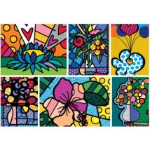 Bluebird Puzzle Romero Britto - Collage: Flowers 2000 Teile Puzzle Bluebird-Puzzle-F-90023