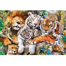 Trefl Wood Craft Holzpuzzle - Wild Cats in the Jungle 501 Teile Puzzle Trefl-20152