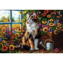 Castorland Meditation mit Katze und Blumen 1000 Teile Puzzle Castorland-105342