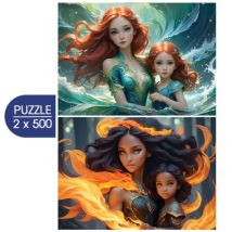 Alipson Puzzle 2 Puzzles - L'Eau et le Feu - Collection Mère et Fille 500 Teile Puzzle Alipson-Puzzle-F-50221