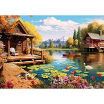 Eurographics Connecting Pieces - Lake Cottage 24 Teile Puzzle Eurographics-6724-6016