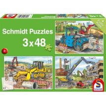 Schmidt Spiele 3 Puzzles - Meine Liebsten Baustellenfahrzeuge 48 Teile Puzzle Schmidt-Spiele-56520