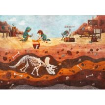 Puzzle Michèle Wilson Handgeschnittenes Holzpuzzle - Fouille Des Dinosaures 50 Teile Puzzle Puzzle-Michele-Wilson-K1224-50
