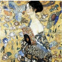 Puzzle Michèle Wilson Handgeschnittenes Holzpuzzle - La Dame À L'Éventail, Gustav Klimt 350 Teile Puzzle Puzzle-Michele-Wilson-A515-350