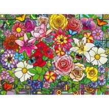 Ravensburger Wellness & Puzzle - Buntglasblumen 100 Teile Puzzle Ravensburger-01364