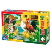 DToys Tiere vom Bauernhof: Huhn, Hahn, Ente und Kücken 240 Teile Puzzle Dtoys-60211-AN-01