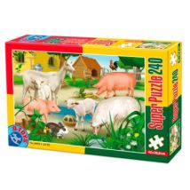 DToys Tiere vom Bauernhof: Schweine, Schafe und Kaninchen 240 Teile Puzzle Dtoys-60211-AN-02