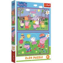 Trefl 2 Puzzles - Peppa Auf Dem Spielplatz 24 Teile Puzzle Trefl-34435