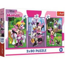 Trefl 3 Puzzles - Minnie und Freunde 80 Teile Puzzle Trefl-34889