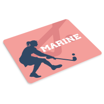 Tapis de souris hockeyeuse et prénom personnalisé