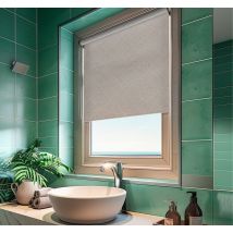 Store enrouleur salle de bain imitation lin blanc