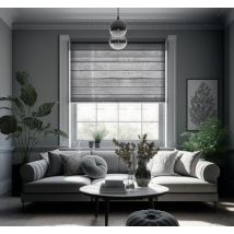 Store roulant rustique en bois gris foncé