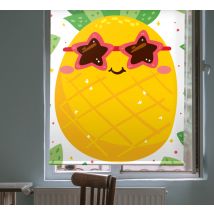 Store enrouleur cuisine ananas avec lunettes de soleil rose