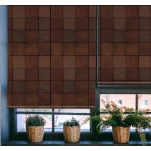 Store enrouleur cuisine motif carrelage marrons