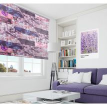Store motif collage floral tons mauves