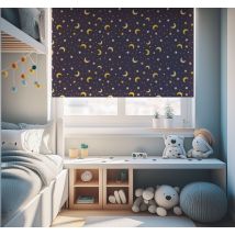 Store enrouleur enfants motif nuit étoilée