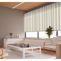 Store textures et motifs imprimé rideau écru
